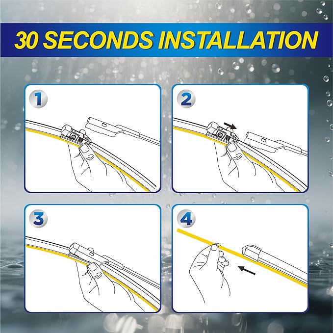 5 PLUS® Silicone Windshield Wiper Blades Replacement for 2017-2010 GMC Terrain / 2017-2010 CHEVY Equinox Wiper Blades(Set of 3),Automotive Replacement Windshield Wiper Blades-24"/17"/13"