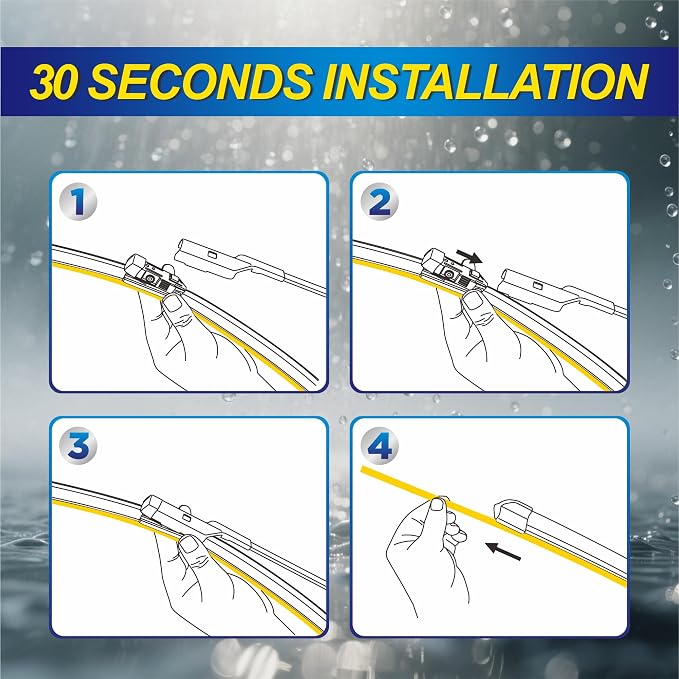 5 PLUS® Silicone Windshield Wiper Blades Replacement for 2017-2010 GMC Terrain / 2017-2010 CHEVY Equinox Wiper Blades(Set of 3),Automotive Replacement Windshield Wiper Blades-24"/17"/13"