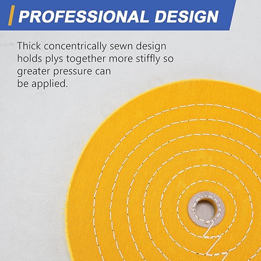 SCOTTCHEN 10 inch Buffing Polishing Wheel Yellow (42 Ply) for Bench Grinder with 3/4" Arbor Hole - 1 Pack