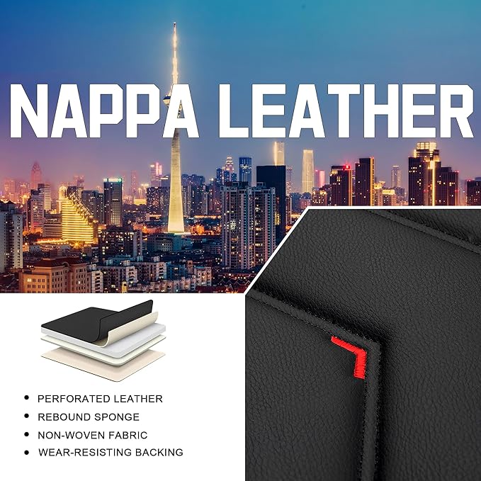 CTDS Car Seat Covers for Chevy Equinox 2005-2026, Stylish Sport Seat Cover, Premium Nappa Leather Car Seat Cover. Automobile Seat Covers Sets.(Luxury 2 Seats/Black)