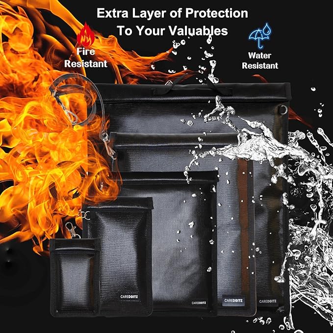 Faraday Bag 5 Pack - Faraday Bags for Phones & Car Key Signal Jammer, Large Faraday Cage for Laptops & Tablets, Faraday Case RFID Blocking Pouch, Faradaybag Key Fob Protector