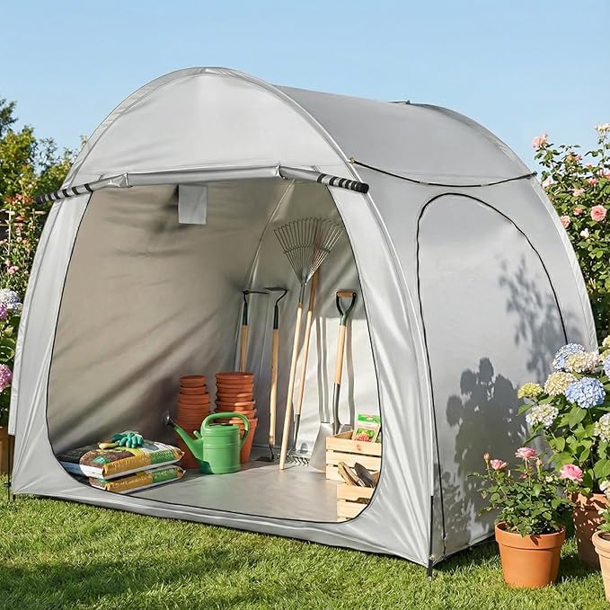 Outvita Bike Tent, Outdoor Portable Bicycle Storage Sheds with 210D Oxford Fabric PU4000 Waterproof Cover for 2-3 Bikes, Storage Cover Shelter for Motorcycle,Garden Tools,Toys,Lawn Mower