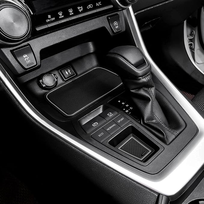 JDMCAR Custom Liners (Gray Trim) and Center Console Organizer Compatible with 2022 2021 2020 2019 RAV4 Accessories