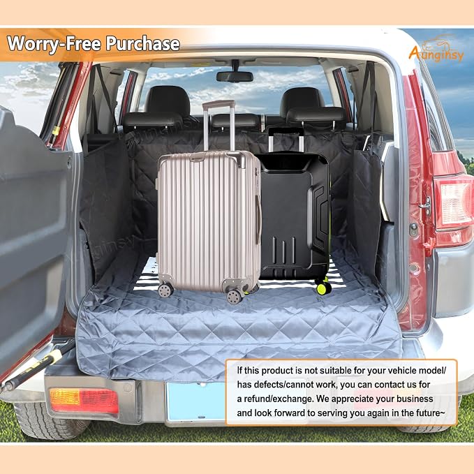 Aunginsy SUV Cargo Liner for Dogs Compatible with Toyota FJ Cruiser 2007-2021 Accessories, Rear Trunk Mat Travel Nonslip Pet Cargo Boot Liner with Bumper Flap Protector, Waterproof Floor Mat for Cats