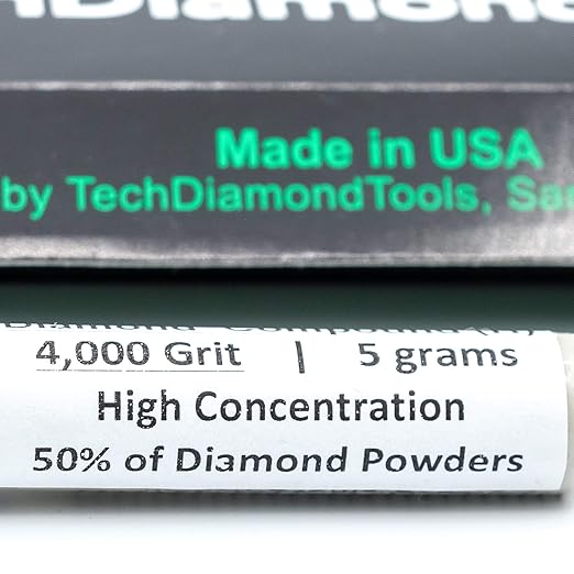 TechDiamondTools Kit of 3 Diamond Polishing Compound Polishing Paste USA Made 1200 2000 4000 Grit for Marble Glass Metal Rock Jewelry Resin Silver Gemstone with High Concentration of Diamond Powder