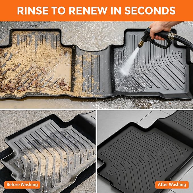Floor Mats for Kia Sportage Hybrid 2023-2026 (Only for HEV, Not for PHEV or Fuel), Custom Fit Heavy Duty TPE All Weather Protection, Waterproof Non-Slip Black (Two-Row Floor Mats & Cargo Liner)