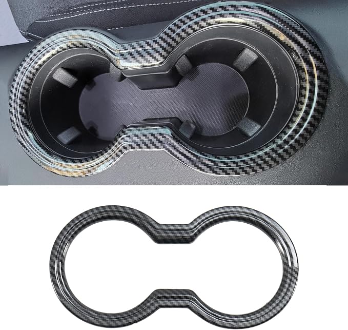 Carbon Fiber Cup Holder Panel Cover Compatible with Ford Mustang 2024 2025