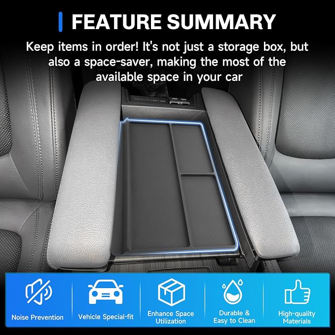 SXCY for 2025 2026 Toyota Sienna Accessories 2021-2025 2026 Sienna Armrest Protective Mats [Not for Cool Box] 2024-2026 Sienna Accessories Console Inserts Liner Anti-Slip Anti-Dust Waterproof Mats
