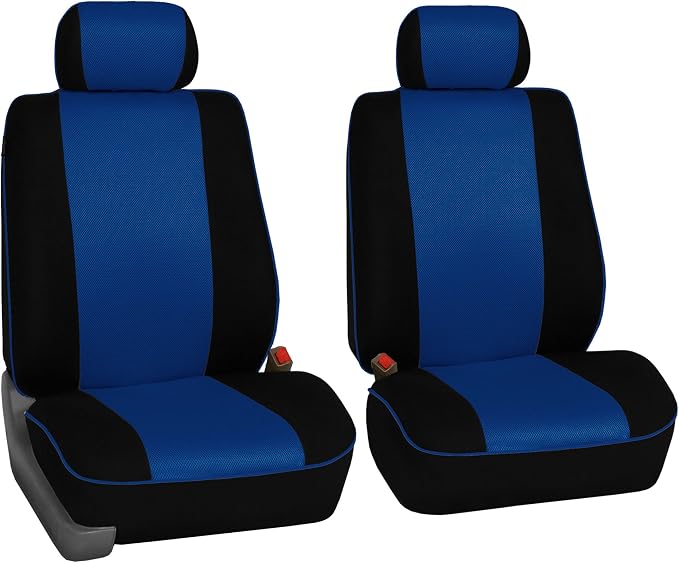 FH Group Universal Fit Front Set BlueCar Seat Covers – Airbag Compatible, Washable Seat Covers for SUV, Sedan, and Van
