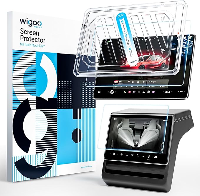 Wigoo Tesla Model 3 (2024~2026) & Model Y Premium 2025 Screen Protector Matte [No Glare & Fingerprint] Model 3/Model Y Premium 2025 Accessories, 15.4" Tempered Glass Protector with Alignment Kit