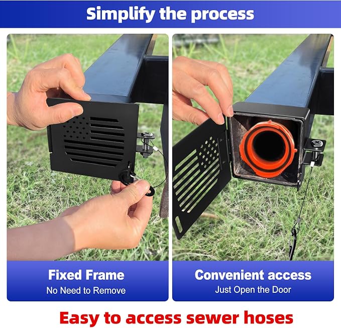 Aluminum RV Bumper End Cap 2 Pack, Fits 4-Inch Square Camper Bumpers, Sewer Hose Storage Covers with Vent Holes, Travel Trailer Motorhome Outdoor Accessories