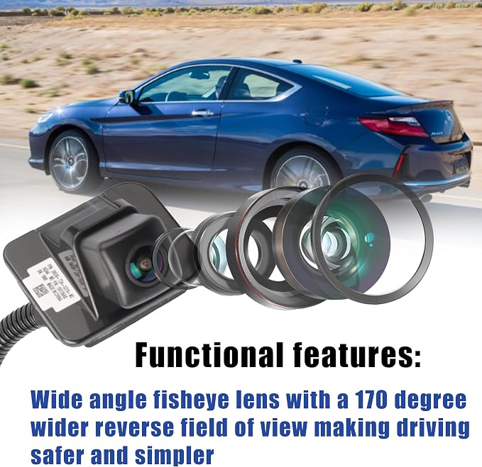 No.39530-T2A-A31 Rear View Backup Reverse Parking Camera/Rear View Camera | Compatible with 2014 2015 2016 2017 Honda Accord Sedan EX-L Reverse Park Assist Camera Replace#39530T2AA21 39530T2AA31