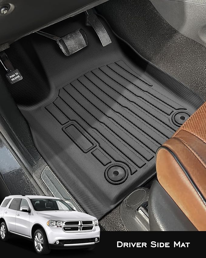 3 PCS for Dodge Durango Floor Mats 2011-2015,for Jeep Grand Cherokee Cargo Liners 2011-2015 All Weather Floor Liners Rubber Tech Car Accessories