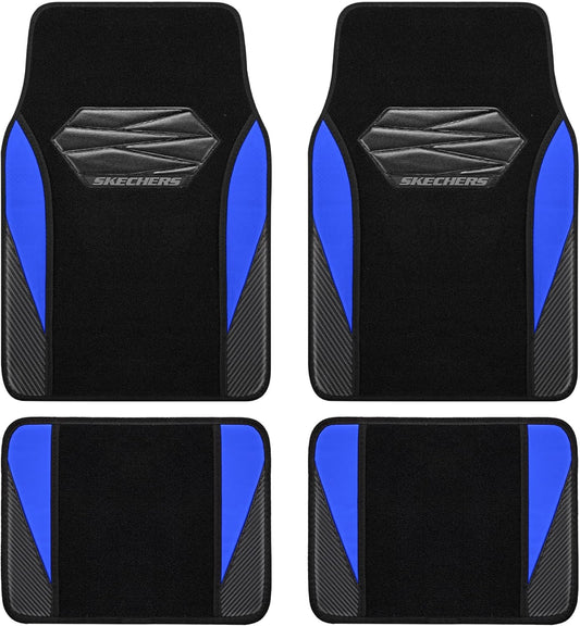 Skechers Car Floor Mats,Waterproof Universal Fit Car Mats,Faux Leather Car Floor Mats,Carbon Floor Mats for Cars with Anti-Slip Skechers Heel Pad Fit for SUV,Vans,Sedans,Trucks,Blue