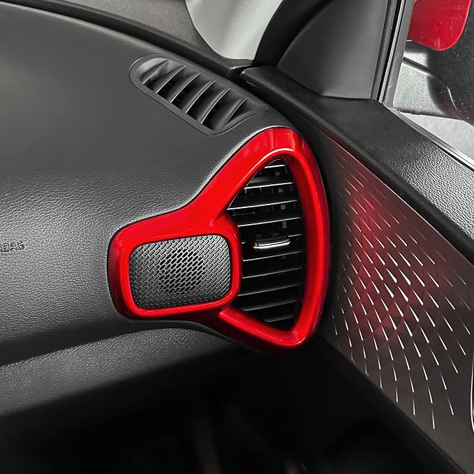 2PCS Dashboard Side Air Vent Trim Covers Compatible with Soul 2020-2025 Accessories (Red)