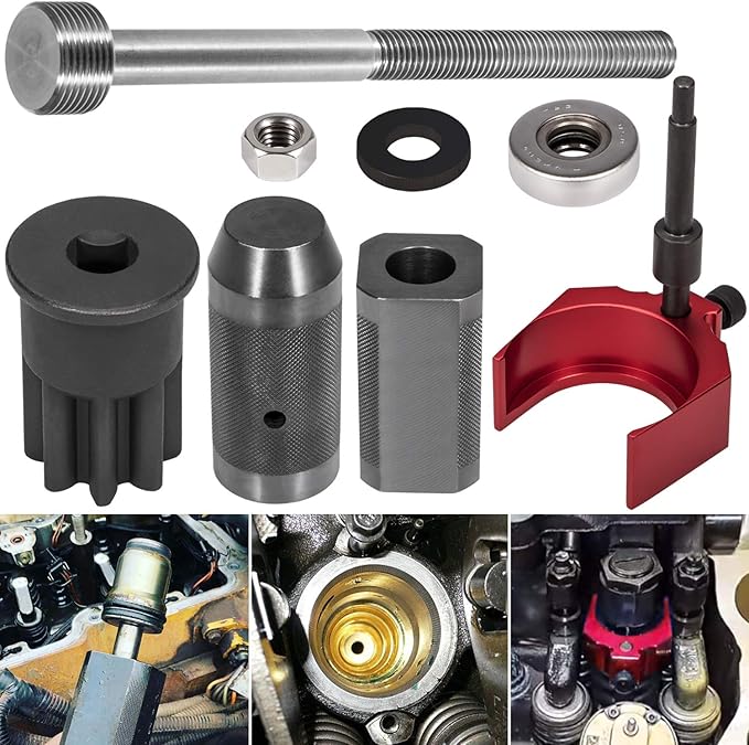 E-cowlboy 9U-6891 Injector Sleeve Remover Installer Set+9U-7227 Injector Height Tool+J-38587-a Engine Barring Socket for CAT Caterpillar 3406E C-15 C-16 Engines (8 PCS)