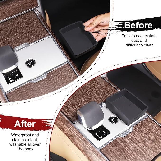 Gear Shift Storage Box Compatible with Land Rover Range Rover Vogue L460 2024 2025 2026 Center Console Gear Shift Panel Silicone Storage Box Organizer Tray 1PCS