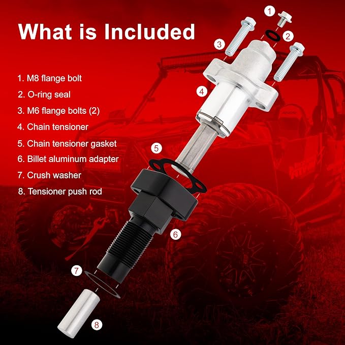 Tusk Automatic Cam Chain Tensioner Kit Black Anodized Compatible with Polaris RZR XP/XP4 1000 2014-2016/Ranger 900 XP 2013-2016/RZR 900 Trail 2015-2016
