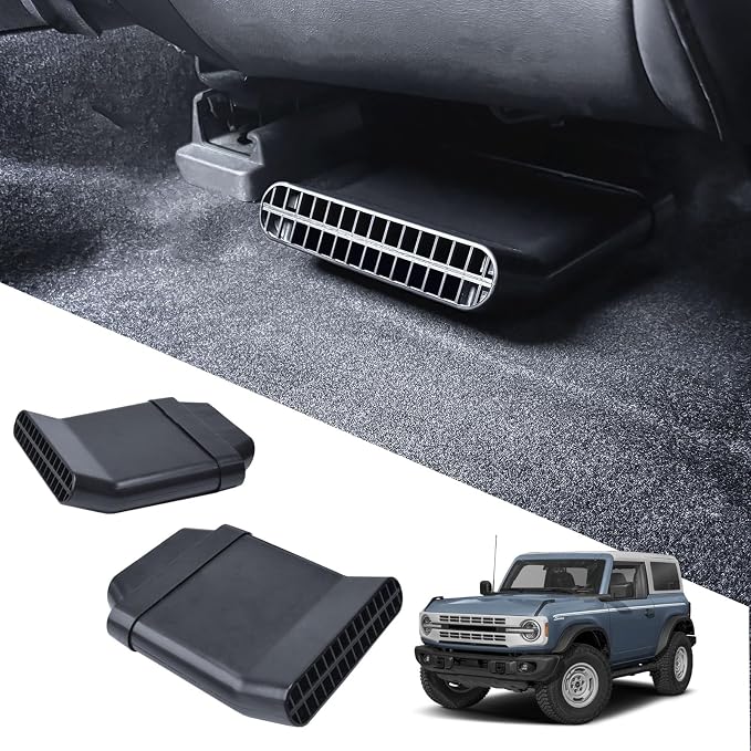 RUNROAD Center Console Organizer Compatible with 2021-2025 Ford Bronco 4 Doors Accessories, Rear Seat Air Vent Deflectors for 2025 Bronco Rear Air Conditioning Extensions 4PCS (NOT for 2-Doors/Sport)