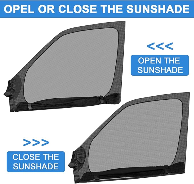 Magnetic Van Window Screens, 42 x 29 inches Double Layer Front Door Bug Screens (Pair), Universal Size for Promaster, Sprinter and Other Vans & Cars, Keeps Bugs Out Magnetic Bug Mesh, Easy to Install