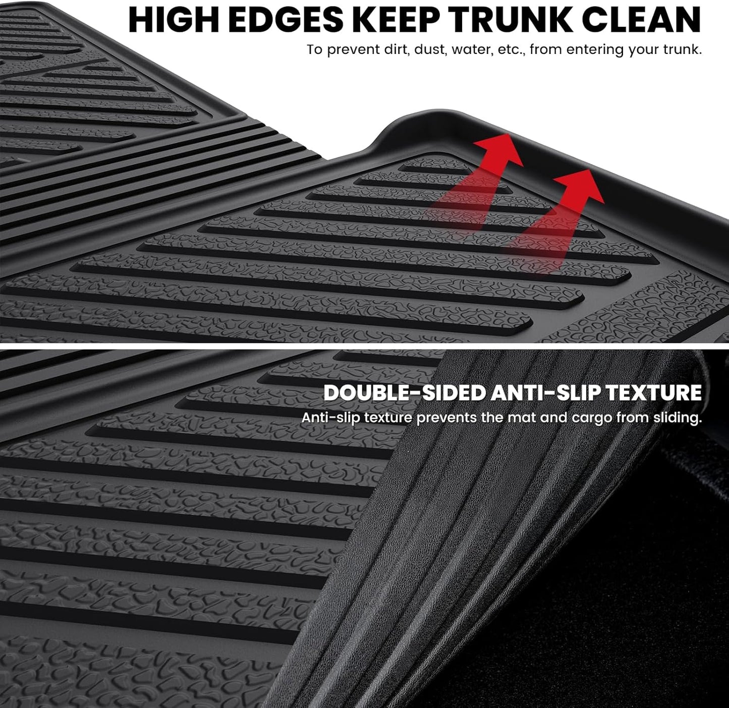 LASFIT Trunk & Backrest Mat for Ford Explorer 2020-2025, Custom Fit All Weather Protector TPE One-Piece Design Easy Installation Trunk with Seatback Mat, 1pc Black