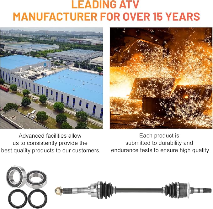 Front Left/Right CV Axle & Wheel Bearing Kit for Kawasaki Mule 4010 3010 2510 4x4 Diesel 2001 2002 2003 2004 2005 2006 2007 2008 2009 2010-2022; CV Axle Drive Shaft for 39158-1102, 59266-0034