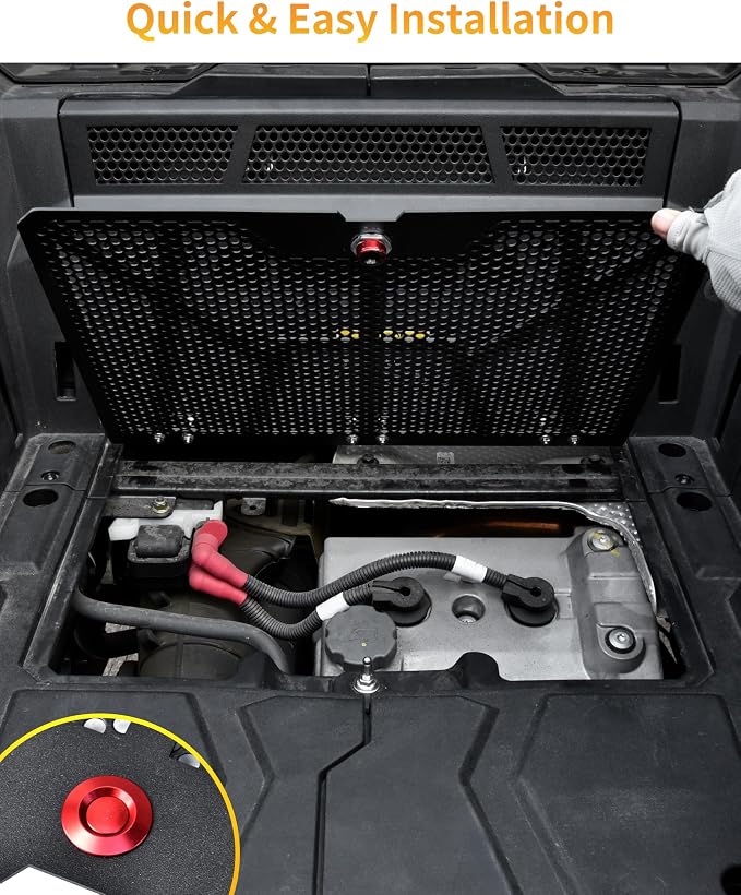 Vented Engine Cover for Polaris RZR XP 1000 / RZR XP Turbo 2014-2023, Aluminum Quick Open Breathable Rear Vented Bed Cover Access Panel(Replace #5454273)