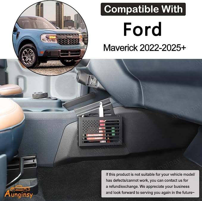 Aunginsy Center Console Right Side Gear Shift Storage Box Basket Compatible with Ford Maverick 2022-2025 Center Console Organizer Tray Side Gear Shift Armrest Storage Box Basket Interior Accessories