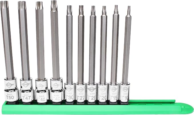 Mayhew Tools 16032 Torx Insert Socket Bit Set, Chrome, 10-Piece Medium-Length