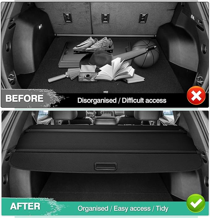 Powerty Cargo Cover for 2025 2026 Chevy Chevrolet Equinox/GMC Terrain Accessories Trunk Cover Retractable Trunk Shielding Shade Cargo Luggage Cover No Gap(NOT for Equinox EV)
