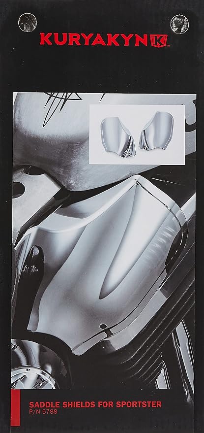 Kuryakyn 5788 Motorcycle Accessory: Heat Deflector Saddle Shields for 2014-19 Harley-Davidson Sportster Motorcycles, Reflective Smoke, 1 Pair