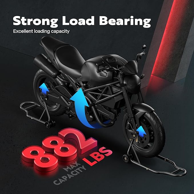 SPECSTAR Universal Motorcycle Stands, 882 Lbs Capacity Front Rear Wheels Lift Combo with U+L Adjustable Swingarm Spool, Heavy Duty Paddock Stands fit for BMW, Suzuki, Yamaha, Honda, Kawasaki, Black