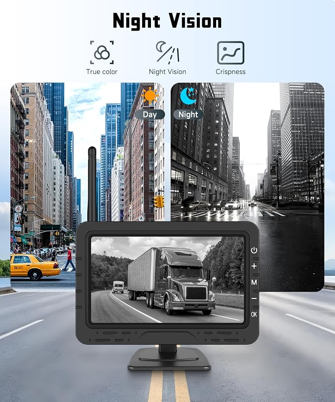 4.3 Inch Wireless Backup Camera for Car- License Plate Reverse Camera, DIY Guide Lines, Night Vision, IP68 Waterproof, Wide Angle, Image Flip, Rear View Camera for Truck Trailer RV Pickup SUV Camper