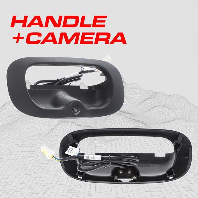 Master Tailgaters Black Tailgate Bezel with Backup Camera Replacement for Dodge Dakota (1997-2011) | IP68 Waterproof | Parking Grid Lines Available | Easy to Install