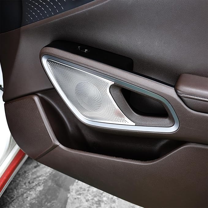 Stainless Steels Upper Air Outlet Speaker Cover Steels Interior Speaker Decoration Trim Cover Compatible with Kia Soul 2020-2025 Accessories (Silver)