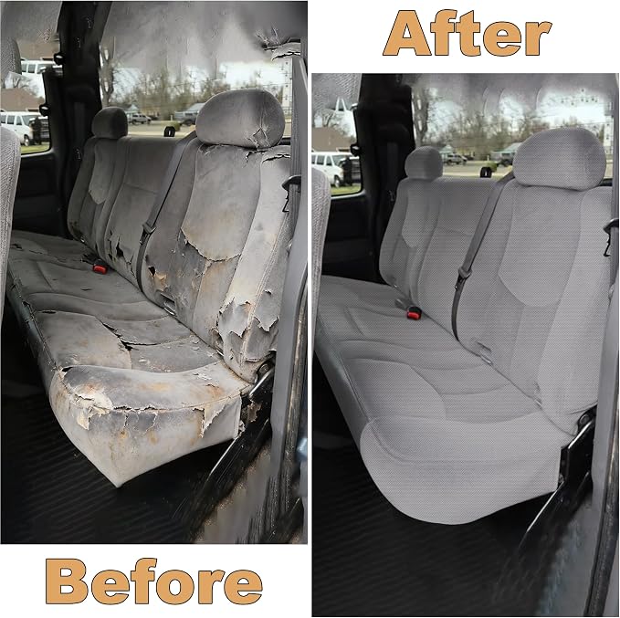 Seat Covers for Chevy Silverado & GMC Sierra 1500 1999 2000 2001 2002 2003 2004 2005 2006 Heavy Duty Cloth Protector Interior Accessories，Waterproof & Machine Washable-Gray (Rear)