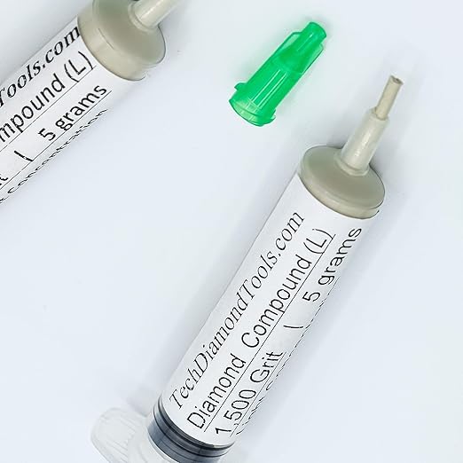 TechDiamondTools Kit of 3 Diamond Lapping Paste Polishing Compound USA Made 800 1500 2000 Grit Lapping Compound for Rock Glass Metal Jewelry Resin Marble with 10% of Diamond Powder