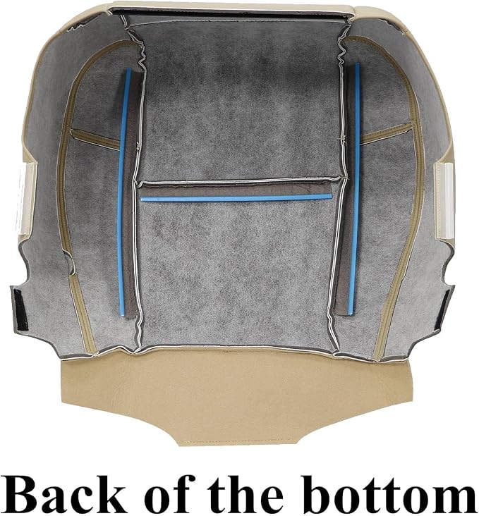 NLQR Front Both Side Bottom & Top Replacement Leather Seat Covers Compatible with Cadillac Escalade Chevy Tahoe Suburban Silverado GMC Yukon Sierra 2009 2010 2011 2012 2013 2014 Cashmere Tan #333 313