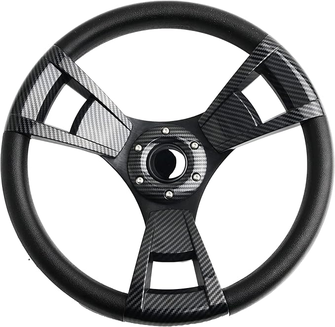 14inch Carbon Fiber Grip Golf Cart Steering Wheel for Golf Cart Club Car DS and Club Car Precedent EZGO Yamaha Steering Wheel