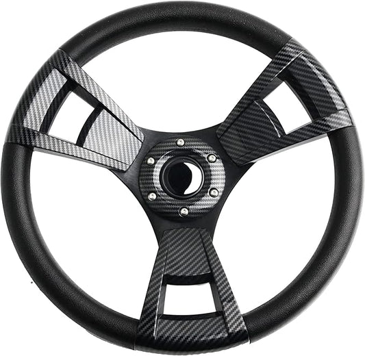 14inch Carbon Fiber Grip Golf Cart Steering Wheel for Golf Cart Club Car DS and Club Car Precedent EZGO Yamaha Steering Wheel