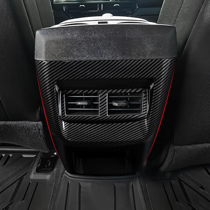 Car ABS Carbon Fiber Armrest AC Vent Rear Seat Air Outlet Panel Sticker Cover Interior Trim Decal for Chevrolet Colorado 2023 2024 2025 2026 Accessories