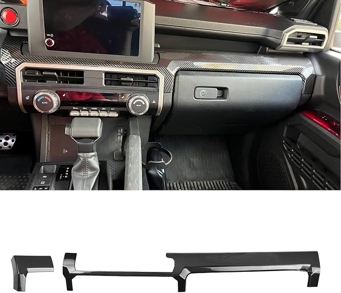 Dashboard Cover for Toyota 4Runner 2025 2026 Interior Accessories 8inch&14inch Display Center Consoles ABS Frame Trim (Carbon Fiber Grain, Dashboard Cover for 4Runner)