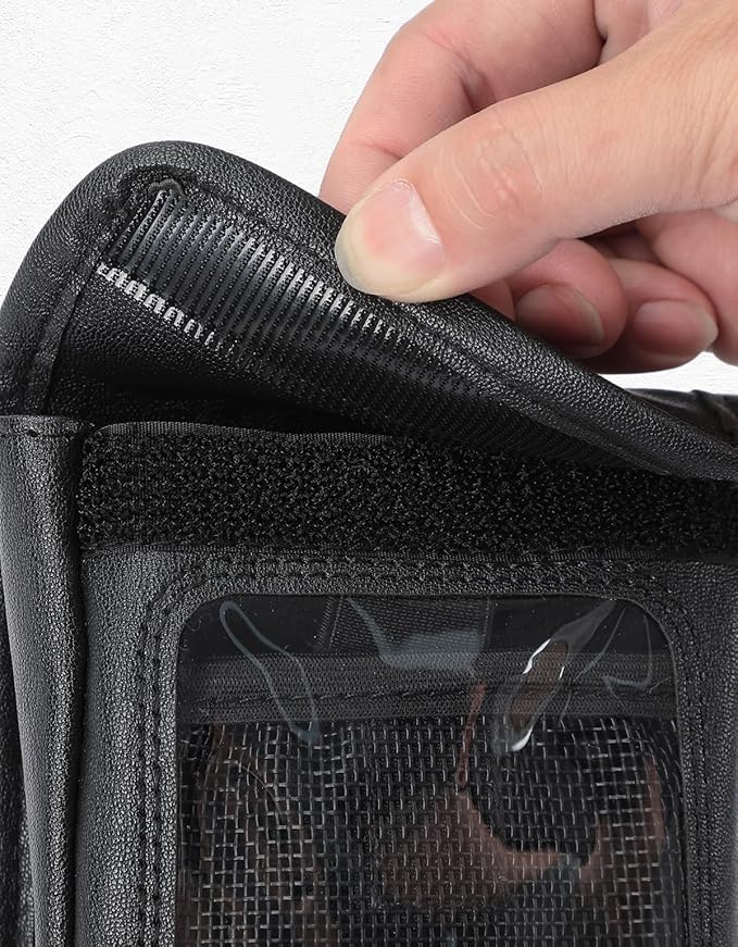 KEMIMOTO Magnetic Tank Bag Phone Case, PU Leather Water-Resistant Motorcycle Phone Holder, Breathable Adjustable Case for Touch Screens up to 6.9 Inch