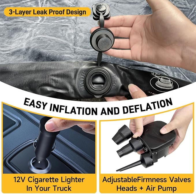 Umbrauto Truck Bed Air Mattress for 6-6.5ft Full Size Short Beds, Inflatable Mattress with Pump, Pick Up Bed Air Mattress for Truck Tent Camping
