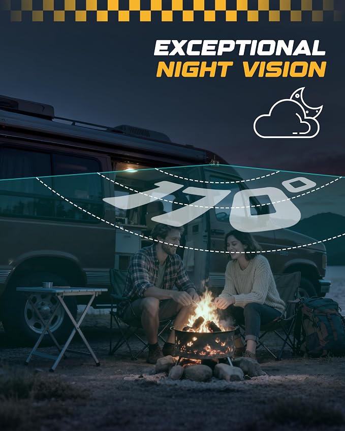 RETRUE Trailer Backup Camera, Backup Camera Wireless with 7inch Monitor 1080HD, IP68 Waterproof 170°Wide-Angle View Night Vision for RV Trailer Truck Pickup