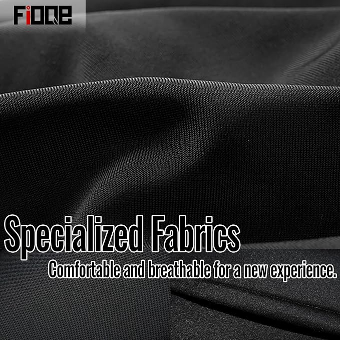 Thick Composite Fabric Front Seat Covers for Chevy Silverado GMC Sierra 1500 2500HD Crew Cab 2007-2013 Thickened Foam Padding-Black
