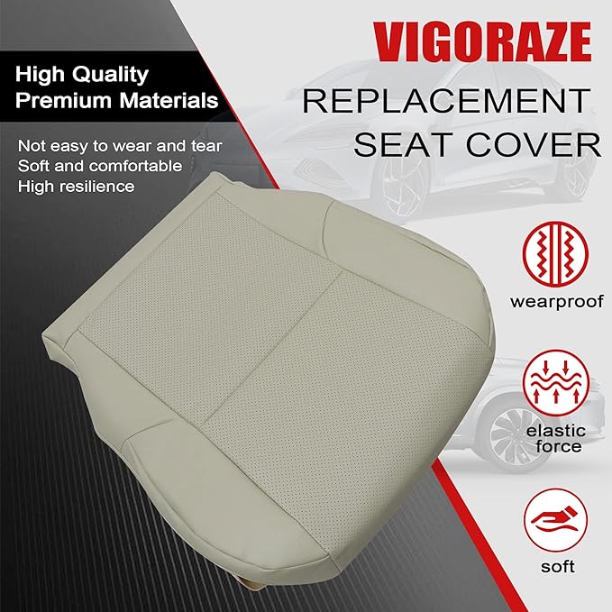 Driver & Passenger Bottom & Top Lean Back Leather Replacement Seat Covers Tan #LA00 or LB00 Compatible with Lexus GX460 2010 2011 2012 2013 2014 2015 2016 2017