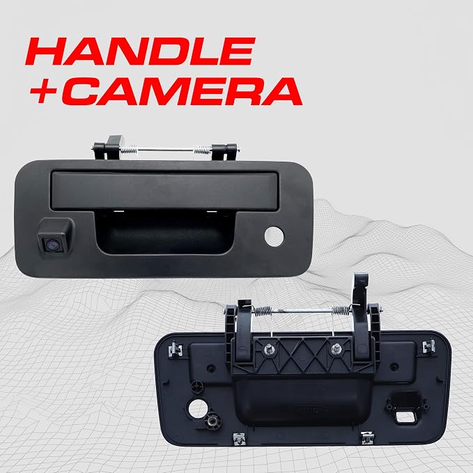 Master Tailgaters Black Tailgate Handle with Backup Camera Replacement for Nissan Titan (2013-2015) | IP68 Waterproof | Parking Grid Lines Available | Easy to Install