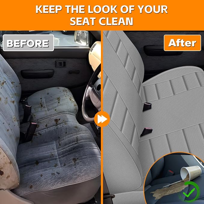 Truck Seat Cover Compatible with 1995-2004 Toyota Tacoma Front Bench Seat with Molded Headrest and Small Notched Cushion, Knitted Fabric