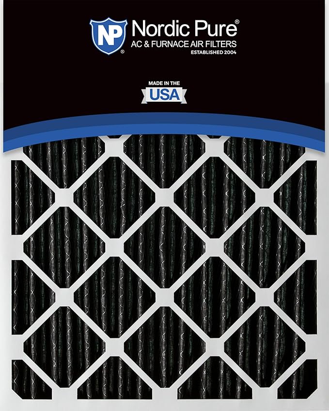 Nordic Pure 14x20x2 (Actual Size: 13 1/2 x 19 1/2 x 1 3/4) Furnace Air Filters MERV 10 Pleated Plus Carbon 12 Pack